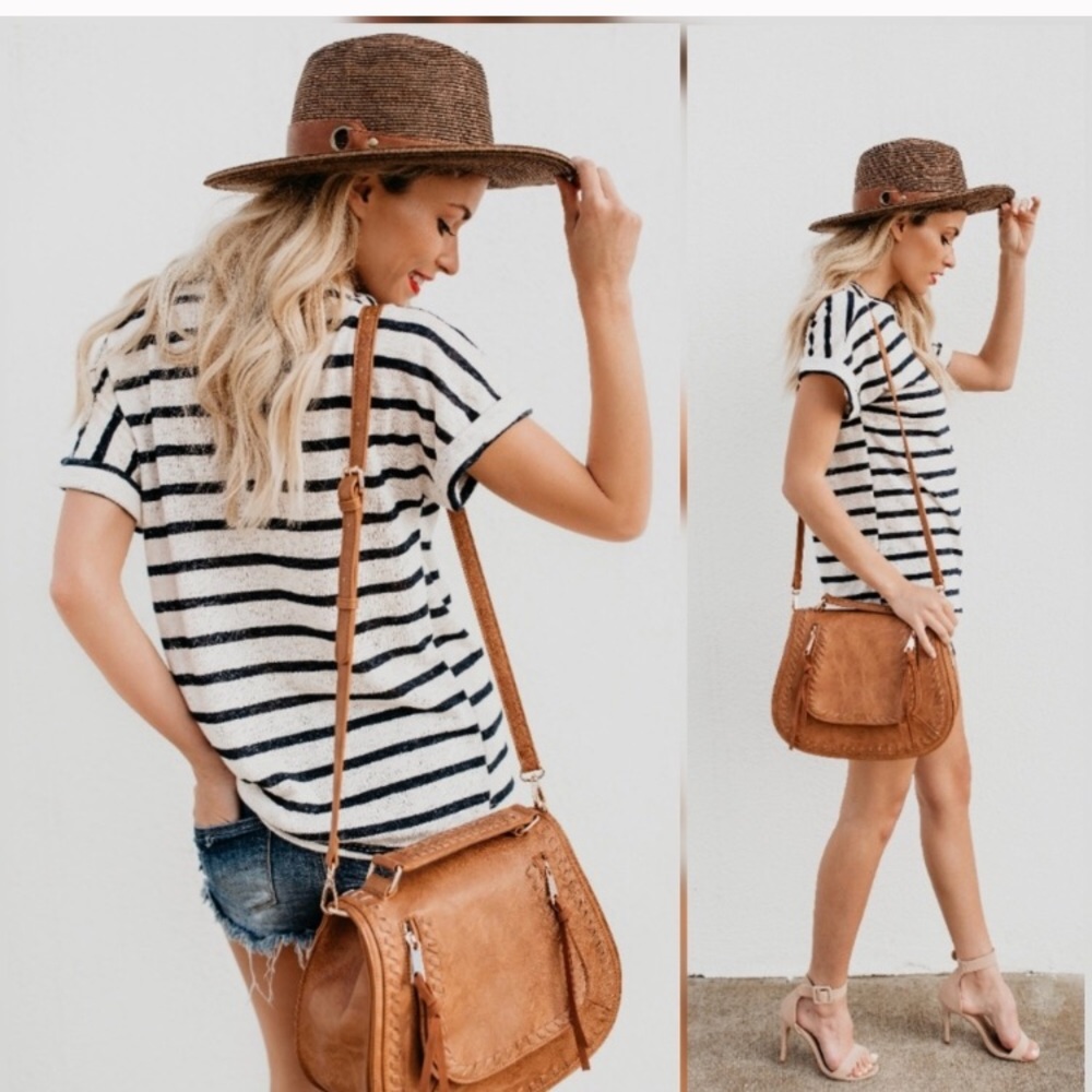 NWT navy/white striped t - Picture 2 of 2